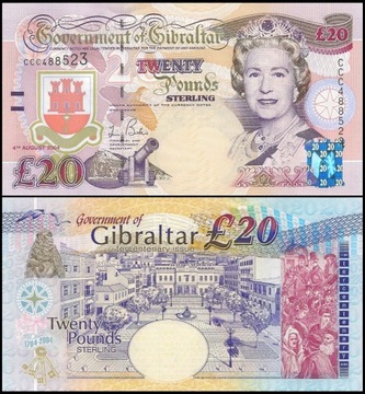 * GIBRALTAR 20 funtów 2004 P-31 stan UNC 300-lecie