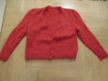 Sweter vintage czerwony 38 40 kardigan