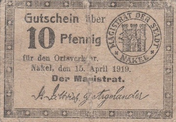 10 Pfennig NAKŁO nad Notecią 1919 rok  