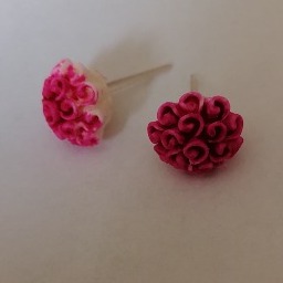 Kolczyki dziecięce damskie hand made kwiaty 