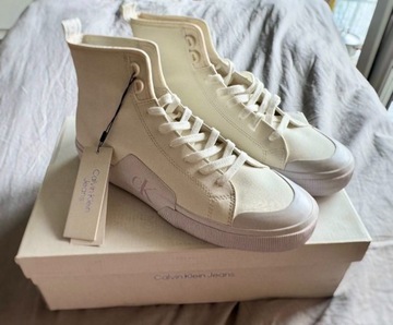 PIĘKNE SNEAKERY TRAMPKI CALVIN KLEIN TRIPLE WHITE