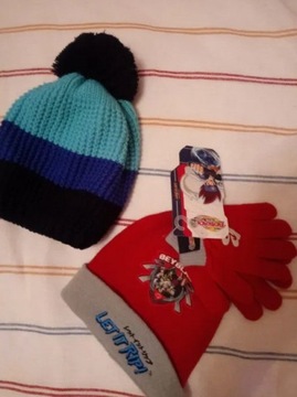 Czapki zimowe + rękawiczki komplet
