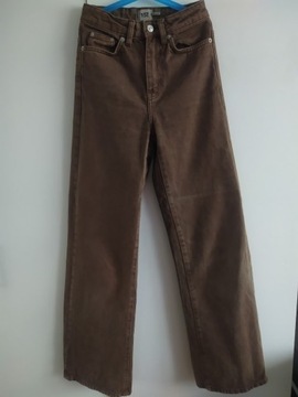 Legar 157 brązowe  spodnie jeansy szerokie XXS