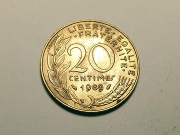 Francja - Moneta 20 centymów centimes - 1989