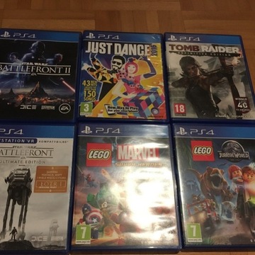 Gry PS4 Battlefront II, Tomb Raider, Marvel i inne