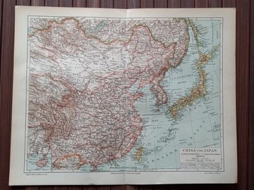 Stara mapa China und Japan 1894 r 
