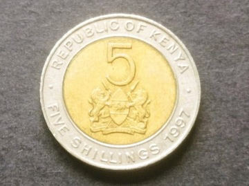 KENIA 1997 - 5 Shillings Szylingów Bimetal Y50