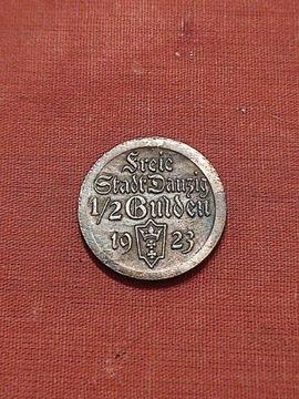 1/2 gulden 1923 danzig Gdańsk Niemcy Polska moneta wykopki monet