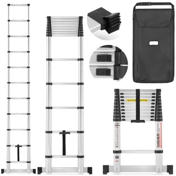 Drabina aluminiowa teleskopowa przystawna 320cm 