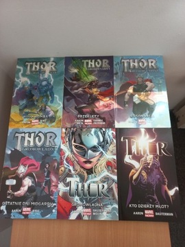 Thor Gromowładny 1-4 Thor Gromowładna 1-2. Komplet 6 tomów marvel now.