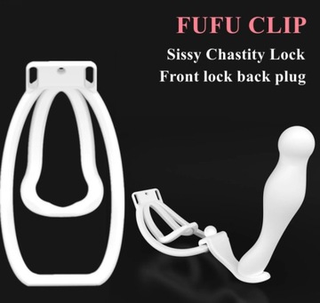 Sissy fufu clip męskie majtki chastity z wtyczką