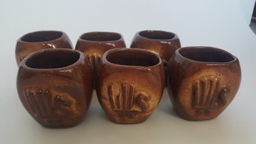 Kieliszki PRL vintage retro ceramika 