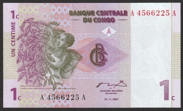 Kongo 1 centime 1997 - stan bankowy UNC