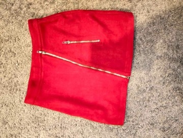 Spódnica czerwona z 3 zamkami