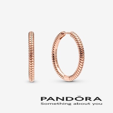 Pandora Rose Kolczyki obręcze Moments Charm