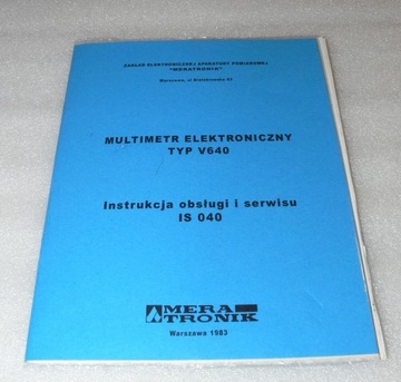 Instrukcja multimetr V-640 Meratronik 