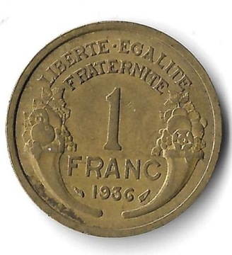 FRANCJA, 1 frank 1936 