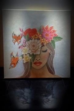 Obraz kobiety z kwiatami