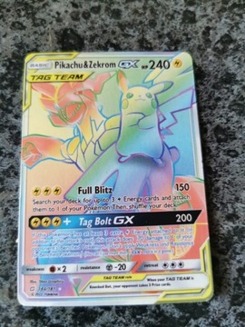 Karta pokemon Pikachu&Zekrom Rainbow