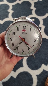 Zegar zegarek budzik żółty nakręcany retro JAPONA.