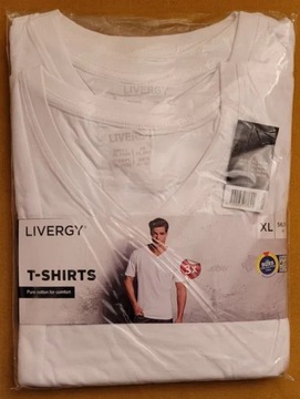 T-shirty męskie 100% bawełny 3sztuki biały LIVERGY