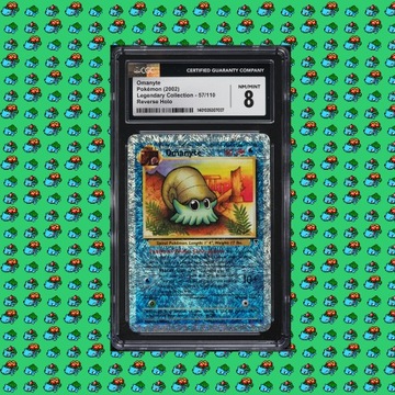 Pokemon CGC 8 Omanyte Reverse Holo #57 LC