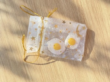 Kolczyki zabawne handmade jajka sadzone