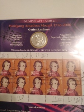 10 EURO - srebro - 2006  Wolfgang Amadeusz Mozart 