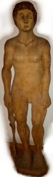 Rzeźba: Wpatrujący Mężczyzna -Lite Drewno HANDMADE
