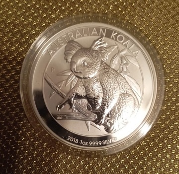 1 Dolar Australia Koala srebro 999 z 2018 roku.
