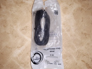 Kabel telefoniczny 6P4C 3m czarny