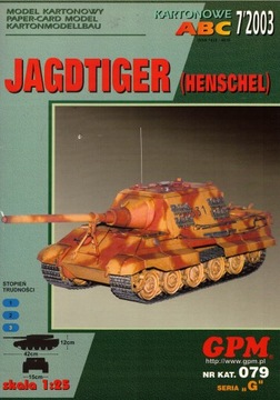 Model kartonowy GPM Jagdtiger Henschel 1:25
