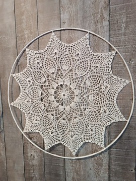 Mandala na szydełku obręcz 45 cm