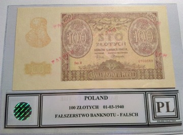 100 złotych 1940 rok FAŁSZERSTWO