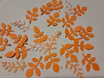 Liście pomarańczowe, różnokształtne Handmade