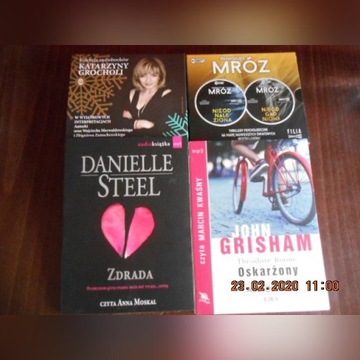 Audiobooki Mróz, Grochola, Steel, Grisham