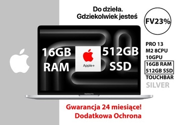 NOWY APPLE MACBOOK PRO 13 M2 16GB RAM 512GB +ETUI |GW-2LATA+UBEZPIECZ. FV!