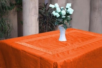 Jedwabny obrus dekoracyjny 110x160 cm Pomarańczowy