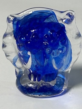 Szklana figurka Sowa Sówka kobalt