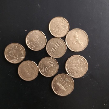 Monety obiegowe eurocenty 9 szt.
