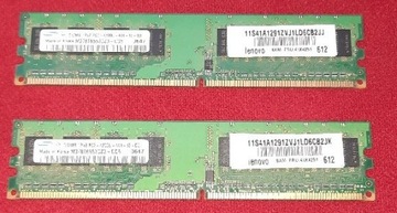 RAM Samsung 2 x 512 MB 1Rx8 PC2 4200U 444 12 D3