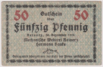 Reinerz (Duszniki-Zdr.), 50 Pf, 30.12.1919