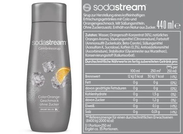 SYROP SODASTREAM COLA-POMARANCZA BEZ CUKRU 440ml