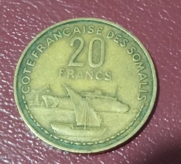 Somali Francuskie 20 frankow 1952 rok.