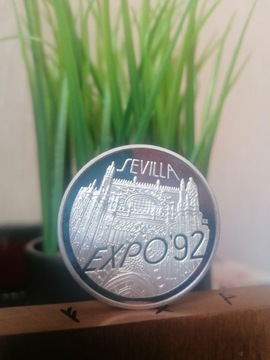 Srebrna moneta 200000 złotych Expo Sevilla 1992 r.
