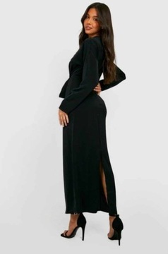 nowa elegancka długa sukienka czarna 38 m