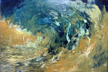 Obraz ręcznie malowany na płótnie:Morze. WYPRZEDAŻ
