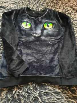 bluza czarna z kotem z H&M