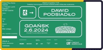 Bilet na koncert DAWID PODSIADŁO Gdańsk 02.06.2024