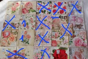 1 serwetki decoupage wyprzedaż  róże kwiaty